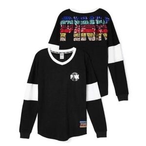 Vintage PINK Victoria's Secret Sequin Long Sleeve Shirt